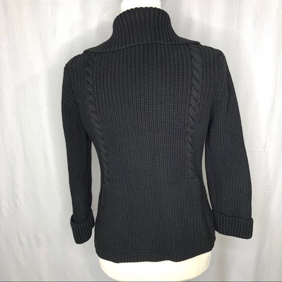 Barbara Bui Black Heavy Cotton Cable Knit Sweater - Picture 6 of 8